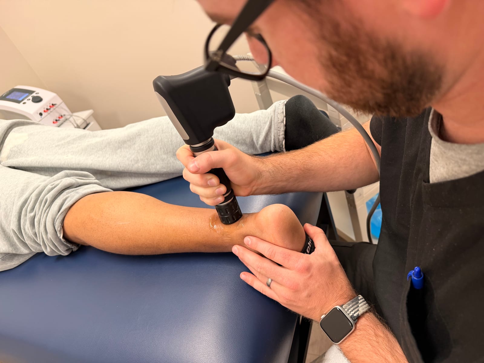Shockwave therapy treatment at Lakeside Sports Chiropractic + Physical Therapy in Cornelius NC